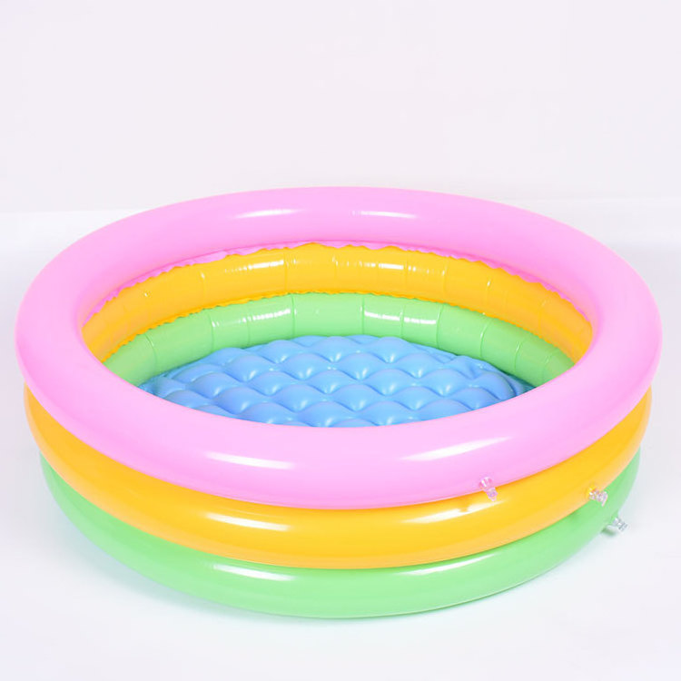 Home Family Kids Swimming Pool Full Size Inflatable Lounge Pool Children Garden Backyard Rainbow 3 Ring Inflatable Swimming Pool