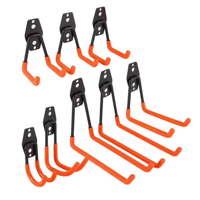 Garage Orange Heavy Duty Hook Garden Storage Tool Storage Hook Garden Wall Storage Metal Hook Set Bicycle Rack