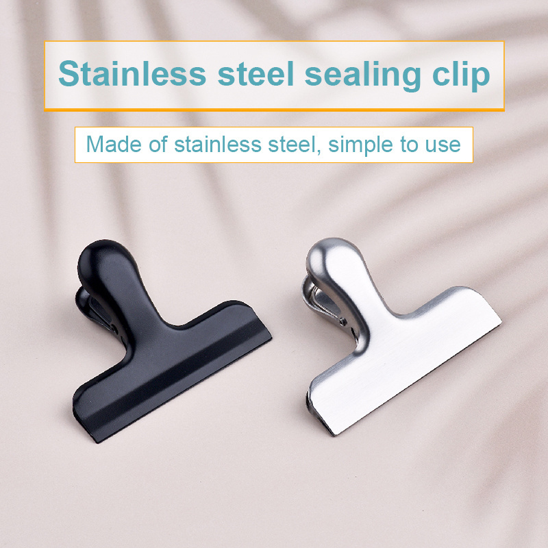 Wholesale Metal Bag Chip Clips 3 inch Wide Stainless Steel Heavy Duty Food Bag Clips Air Tight Seal Clip