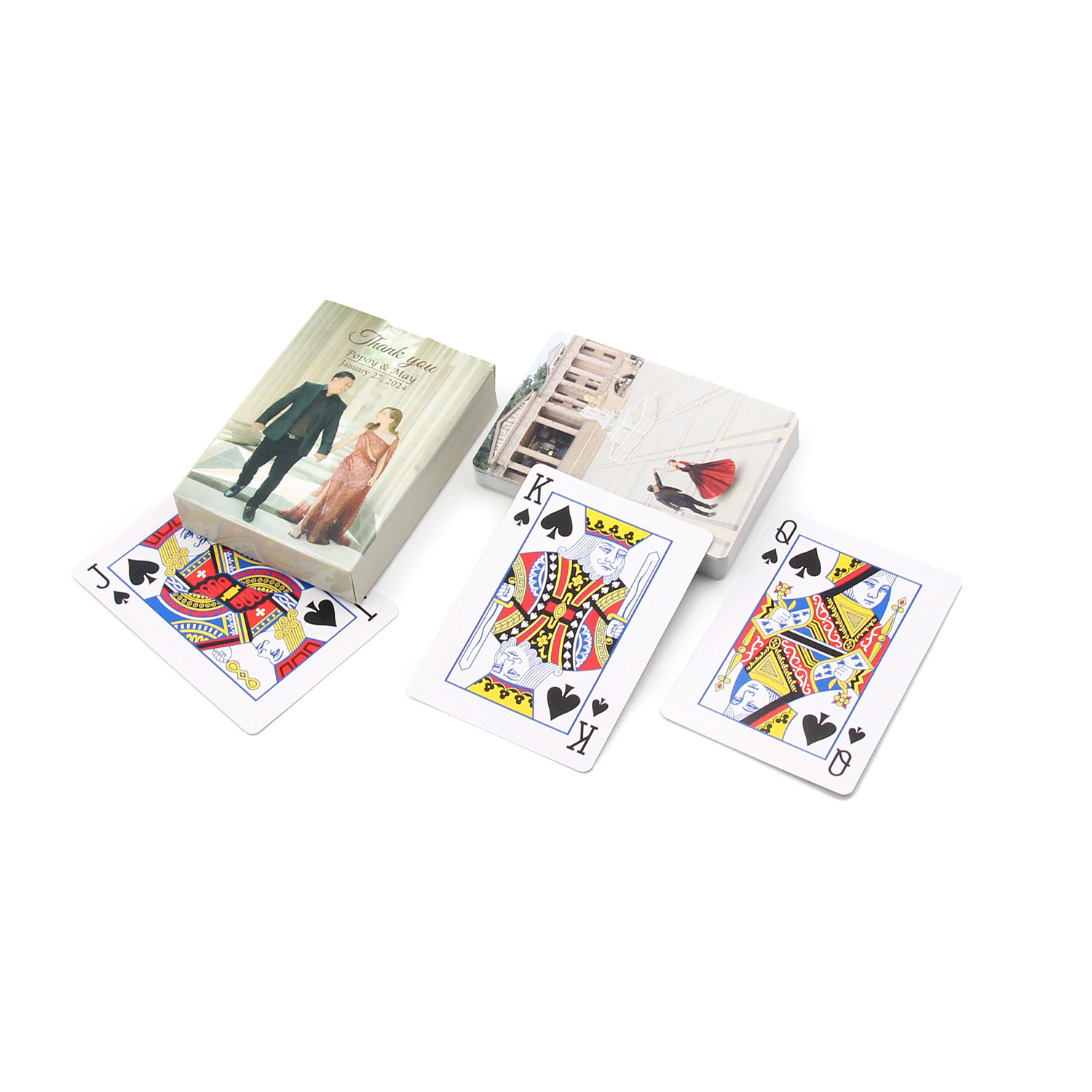 Wholesale 2 set custom deck pink plastic print playing cards bridge size