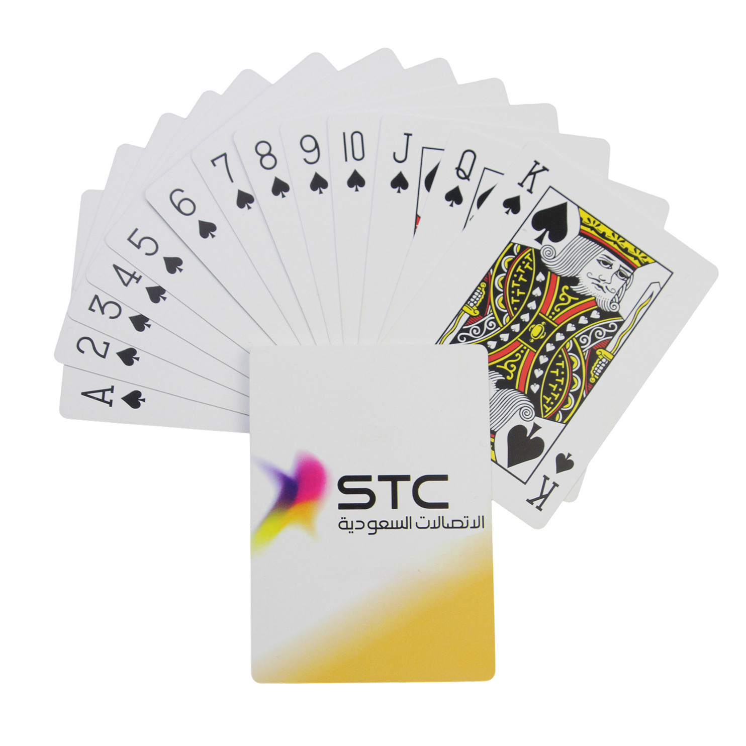 Distribution Saudi Arabia Plastic Playing Cards Stc Airline Waterproof Poker Cards Baloot