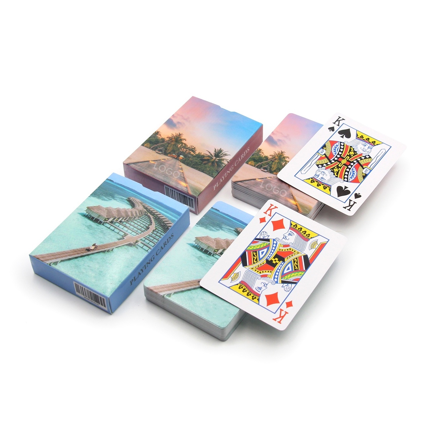 Customized our logo photo two side printed in bulk playing cards