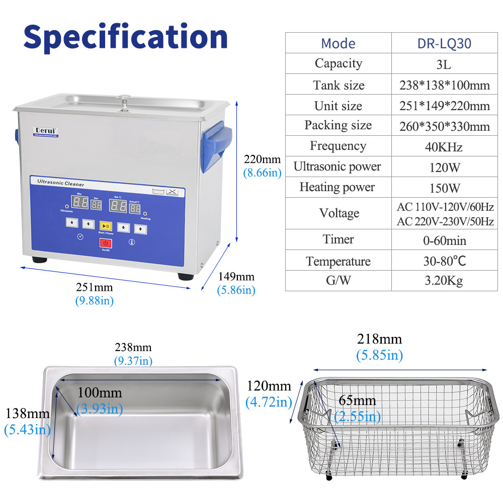 Dental Ultrasonic Cleaning Machine for Cleaning Dentures and Surgical instruments Teeth Ultrasonic Cleaner