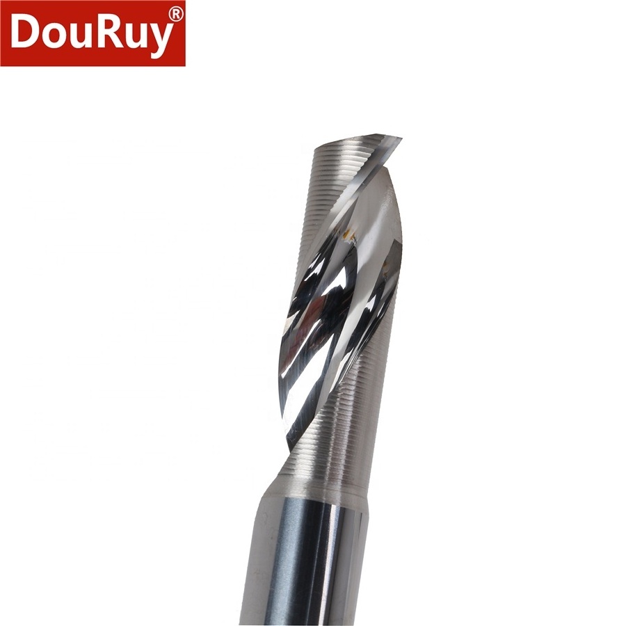 DouRuy 3.175/4/5/6mm Single Flute Milling Cutters For Aluminum CNC Tools Solid Carbide Router Bits Aluminum Composite Panels