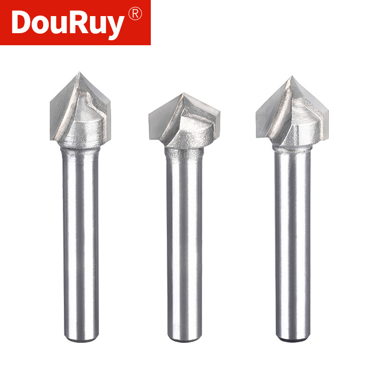 DouRuy Steel CNC Engraving Wood Woodwork Mill Cutter 3D Router V Groove Drill Bit