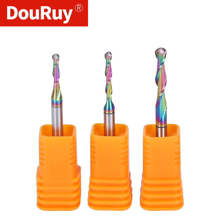 DouRuy 6mm 2 flute ball nose end mill DLC coating 2 flutes ball milling cutter cnc cutting tools