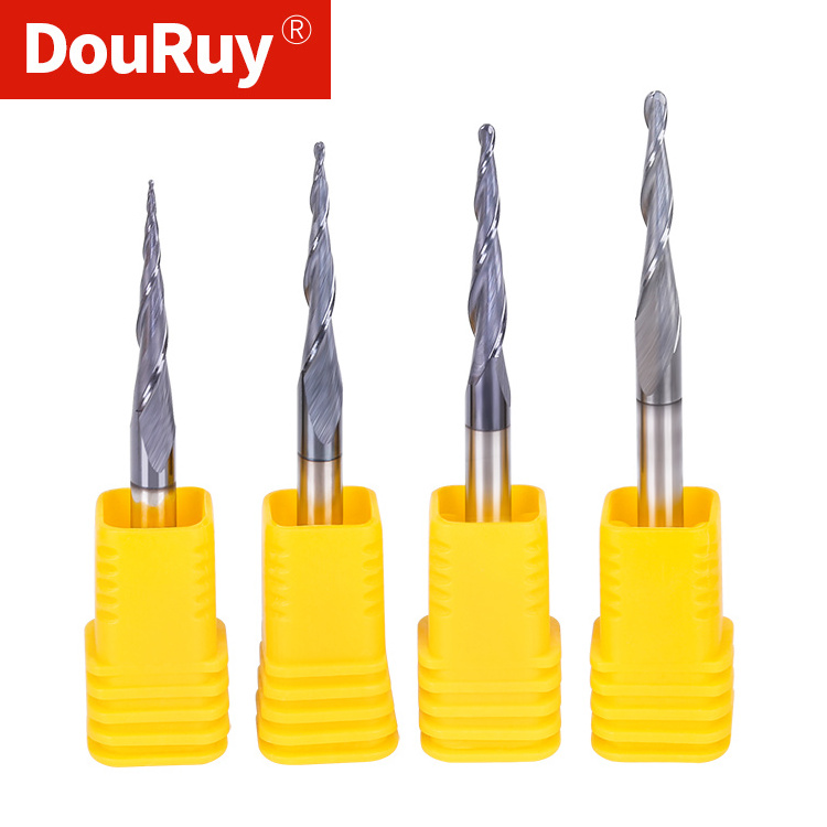 DouRuy External Thread Cutting Tools Lathe Machine Tungsten Carbide Tapered Ball Nose End Mill ball nose end mill for wood