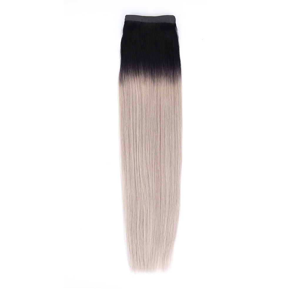 Invisible Clip in Hair Extensions Human Seamless Hand Tied Pu Skin Weft Injected Tape In Invisible Clip In Hair Extensions