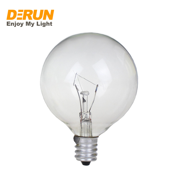 High quality G40 G50 Small Replacement Round Bulbs for Patio String Lights Clear Glass Incandescent Bulb , INC-G40G50