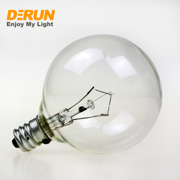 High quality G40 G50 Small Replacement Round Bulbs for Patio String Lights Clear Glass Incandescent Bulb , INC-G40G50