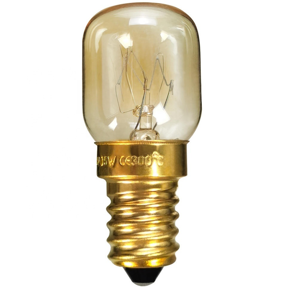 300 degree High Temperature Tesistance Oven Bulb T22 E14 BULB 220-240V 15W Glass Salt Lamp Bulb , INC-E14