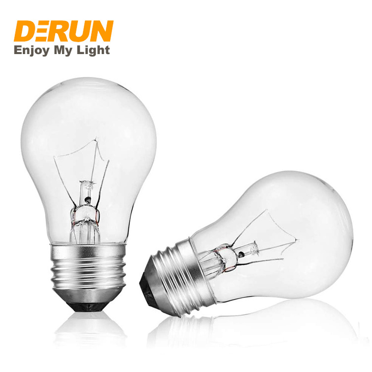 Hot Selling 25W 40W 60W E27 B22 Indoor Clear Glass Tungsten Filament Bulb A15 Incandescent Bulbs , INC-A15