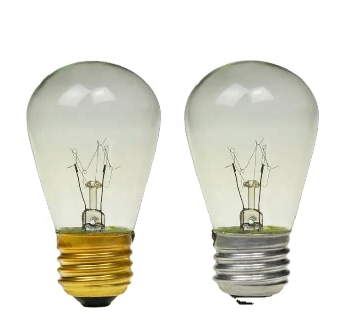 Dimmable GLS S14 E26 Clear 11W 25W 120V 2700K Warm White Light Incandescent Bulb for String Light , INC-A BULB