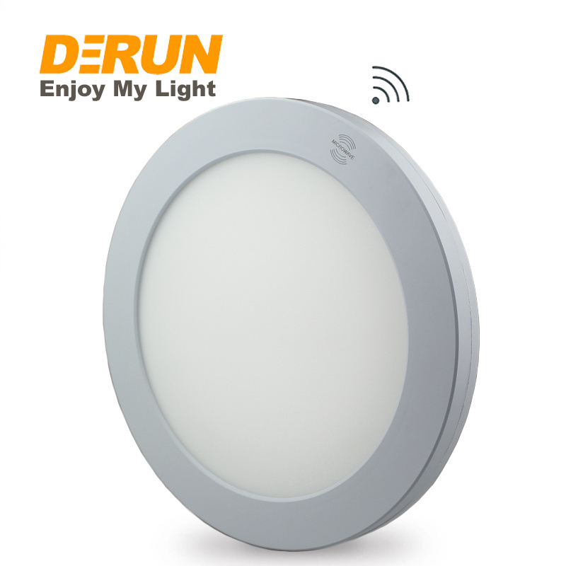 Motion Sensor Square Round Led Panel Light Three Color 6W 9W 12W 18W 24W 600*600 Ceiling Lamp Housing , SENSOR-PANEL