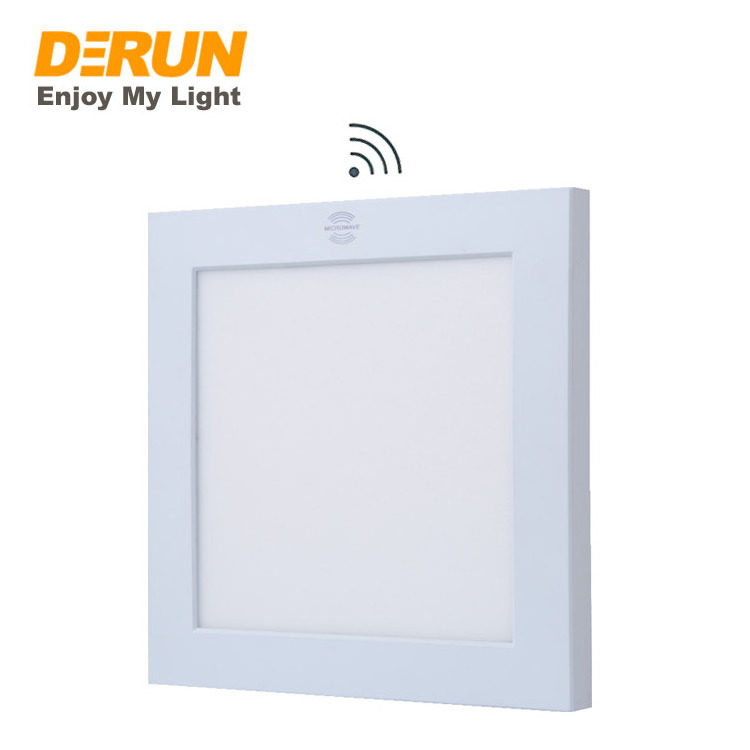 Motion Sensor Square Round Led Panel Light Three Color 6W 9W 12W 18W 24W 600*600 Ceiling Lamp Housing , SENSOR-PANEL