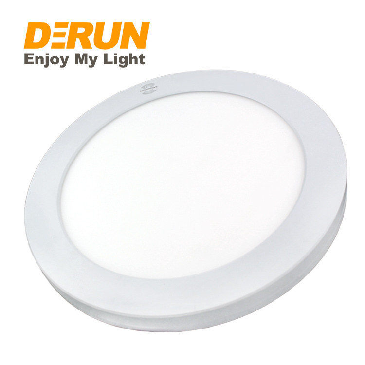 Motion Sensor Square Round Led Panel Light Three Color 6W 9W 12W 18W 24W 600*600 Ceiling Lamp Housing , SENSOR-PANEL