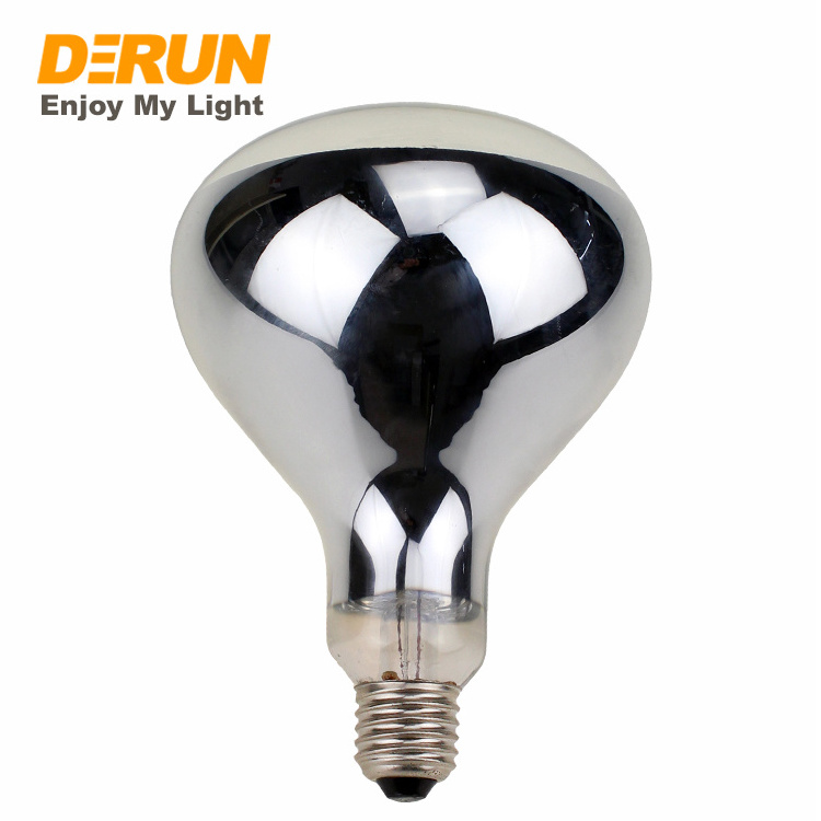 150W 175W 250W R125 Clear Hard Glass Heating Halogen Bulb Bathroom Ceiling Heat Lamp Infrared Light Bulb  , IR-R125-CLEAR