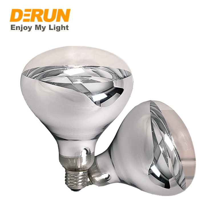 150W 175W 250W R125 Clear Hard Glass Heating Halogen Bulb Bathroom Ceiling Heat Lamp Infrared Light Bulb  , IR-R125-CLEAR