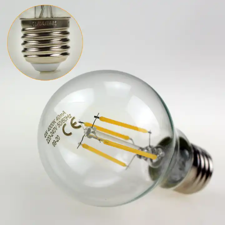 LED Vintage Edison Bulb Glass E12 E14 B22 E27 E26 A60 G45 C35 CAL35 ST64 COB Indoor Lighting LED Filament Bulb , FMT-A60