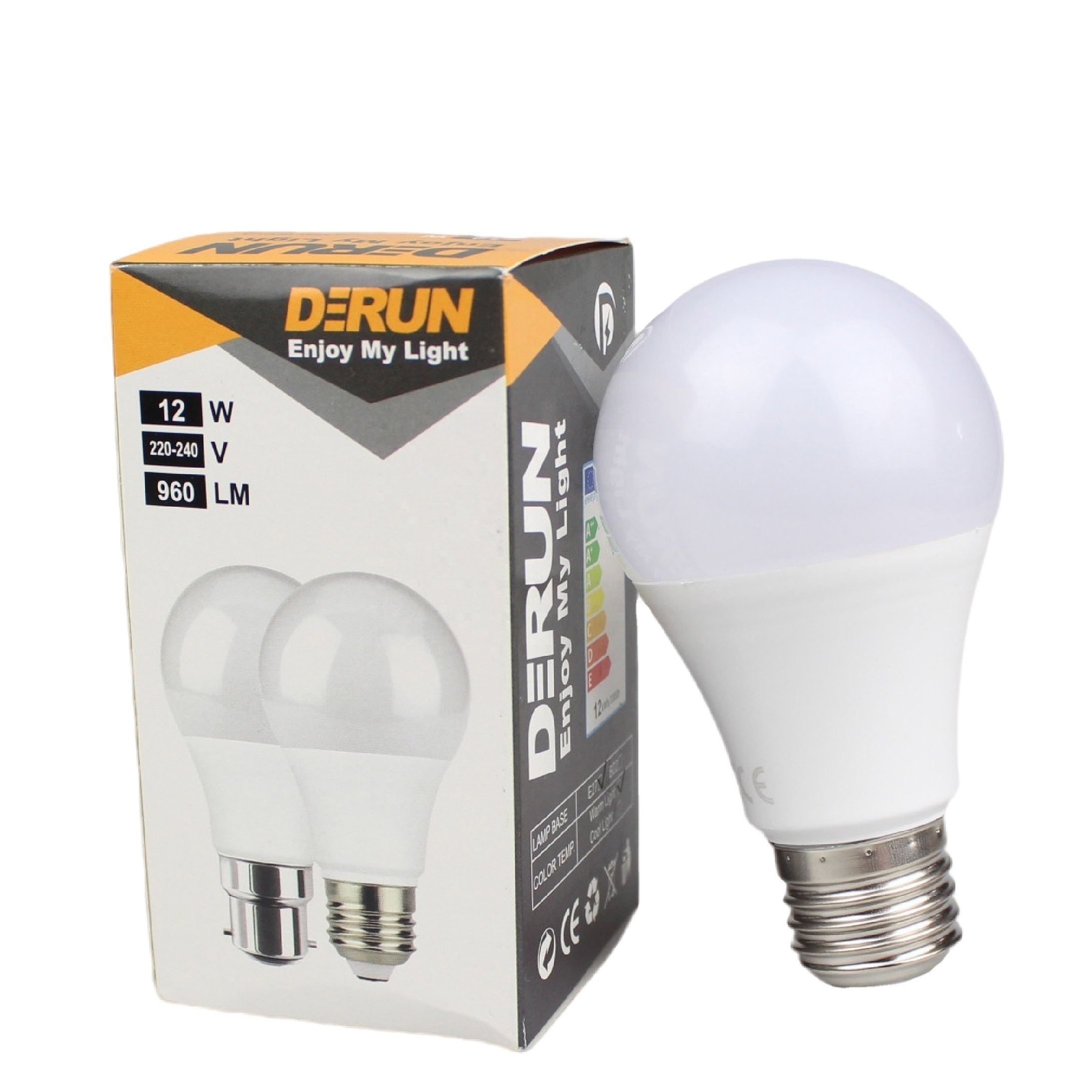 Flicker Free Energy Class Efficiency E or F New ERP 5W 12W E27 aluminum lamp body inside A60 led Bulb , LED-A BULB