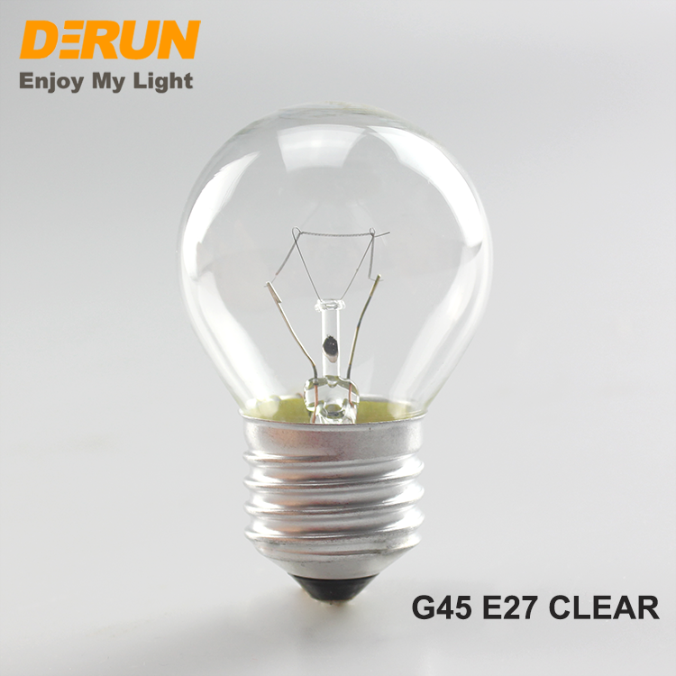 G45 Clear Milky Frosted Global Round Shape E14 E27 B22 25W 40W 130V 240V G45 Incandescent light Bulb ,  INC-G45