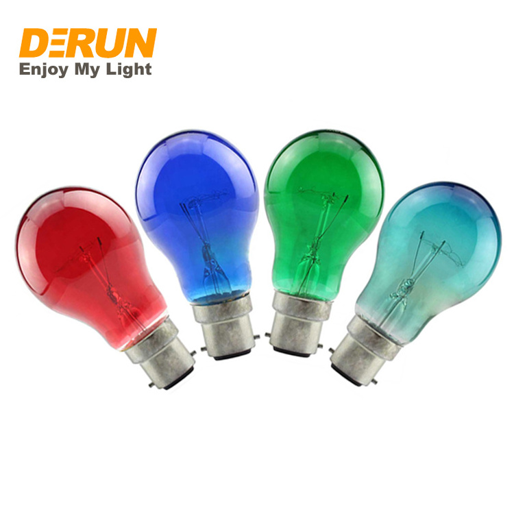 A19 Edison Lamp Clear Red Yellow Blue E27 B22 25W 40W 60W 100W 130V 240V C35 Incandescent light Bulb , INC-COLOR