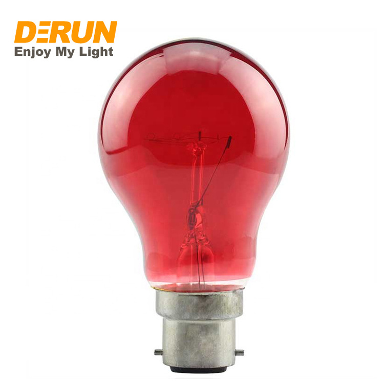 A19 Edison Lamp Clear Red Yellow Blue E27 B22 25W 40W 60W 100W 130V 240V C35 Incandescent light Bulb , INC-COLOR