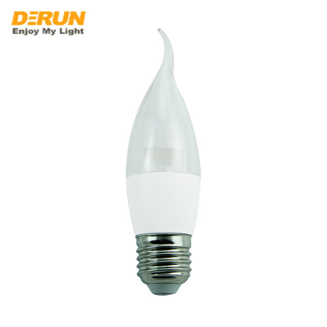 Manufacture CAL37 C37 E14 E27 B22 Base 3W 5W 6W 7W 8W Led Tailed Candle Bulbs Bombillo Led , LED-CAL37