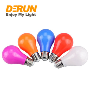 A60 A19 5W CERAMIC INSIDE Red Blue Green Yellow Orange Pink led colored light bulbs e27 decorated led light , LED-COLOR