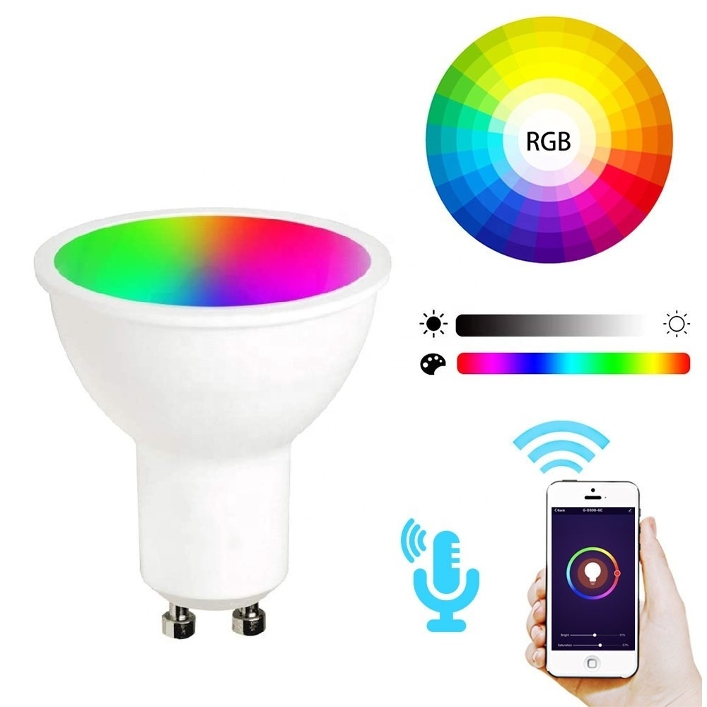 5W GU10 LED Smart WiFi Light Bulb Compatible with Alexa Google RGBCW Color Changing Cool Warm White Dimmable , LED SMART BULB