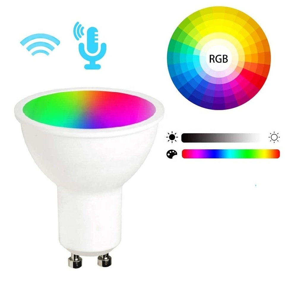 5W GU10 LED Smart WiFi Light Bulb Compatible with Alexa Google RGBCW Color Changing Cool Warm White Dimmable , LED SMART BULB