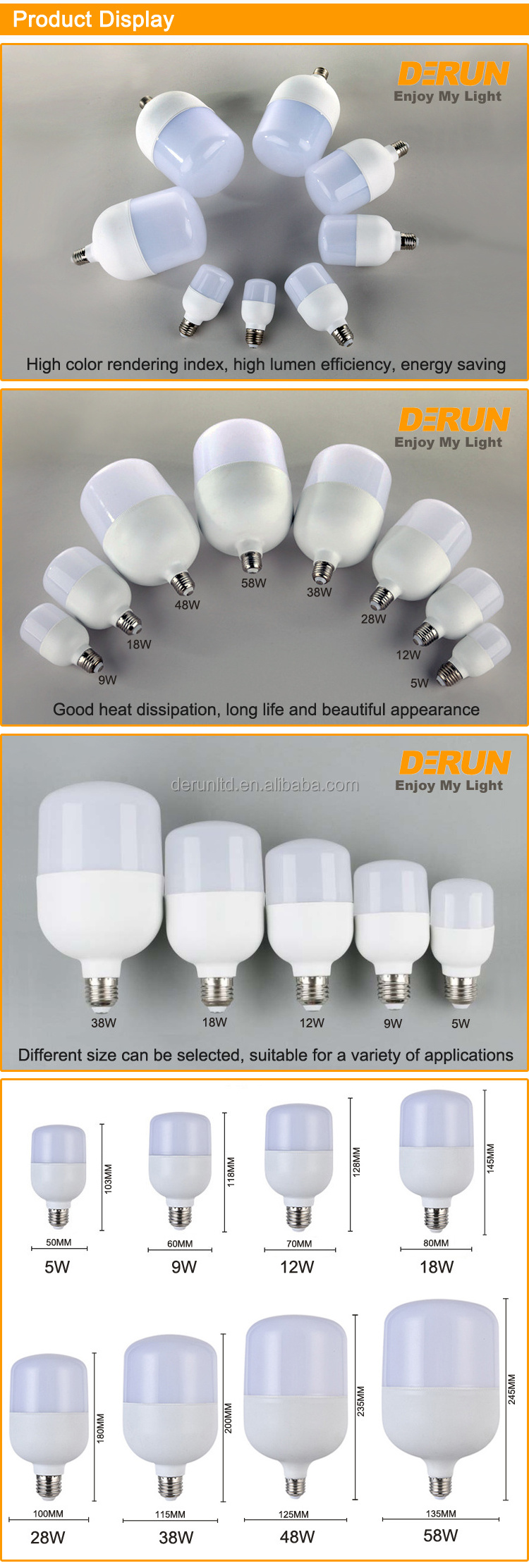 Wholesale Price High Power B22 E27 Base Indoor Bombillo Led Focos Led Raw Material Led Light Lamp T-Shape Bulb