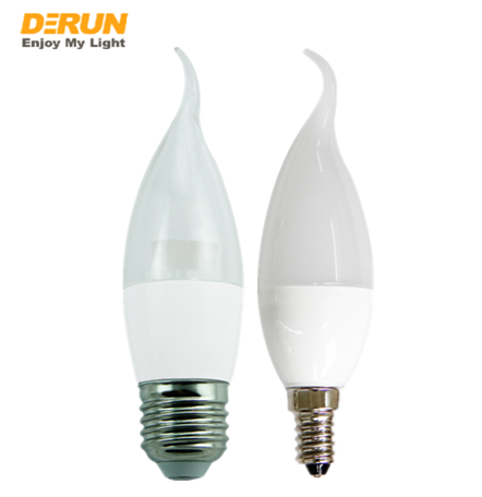 Manufacture CAL37 C37 E14 E27 B22 Base 3W 5W 6W 7W 8W Led Tailed Candle Bulbs Bombillo Led , LED-CAL37