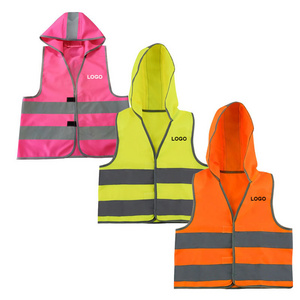 American Standard Construction Custom Logo Reflective High Visibility Hooded Zipper Jacket Safety Vest