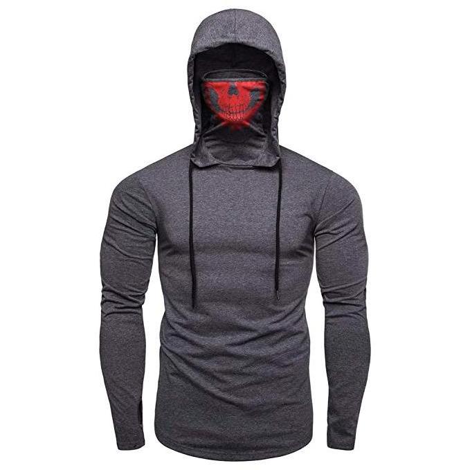 Mens  Ninja Pullover Hiphop Street Zip Long Sleeve Hoodie  With Face Masked