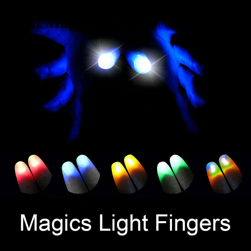 2Pcs/set Novelty Light-Up Magic Thumbs Light Glow Toys for Adult Fantastic Durable Fake Thumbs Appearing Light