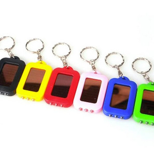 Mini Portable Solar Power 3 Led Light Keychain Keyring Torch Flashlight Outdoor Emergency Light Tools