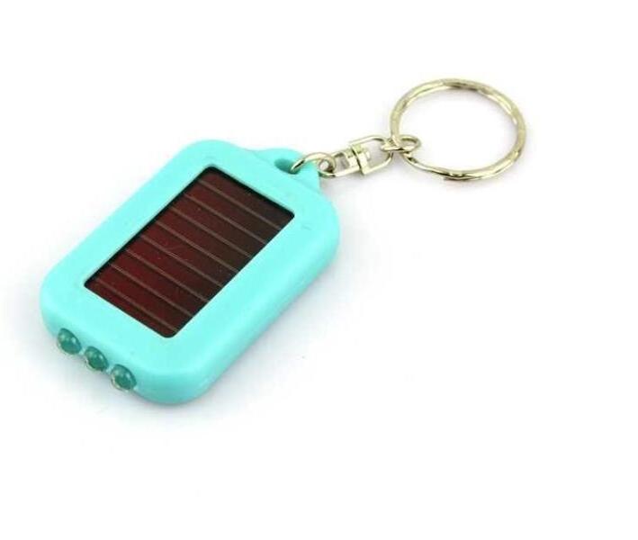 Mini Portable Solar Power 3 Led Light Keychain Keyring Torch Flashlight Outdoor Emergency Light Tools