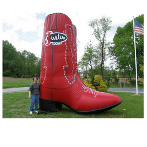 Shoes Shop Display Giant Inflatable Cowboy Boot For Customized