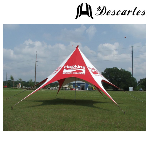 Red singe pole star event tents/star shelter/star canopy with custom Logo