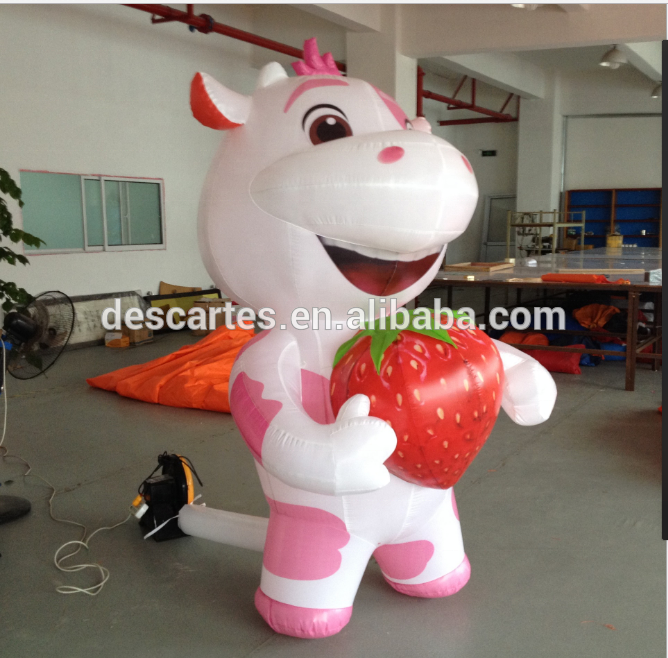 2M oxford inflatable milk cow, inflatable dairy cow with heart