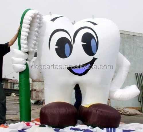 Oxford cloth inflatable advertising tooth, giant inflatable teeth models for publicity