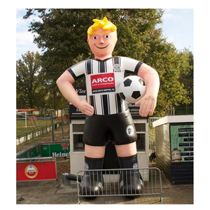 Lifelike 6M High Giant Inflatable Soccer Player For Football Sports