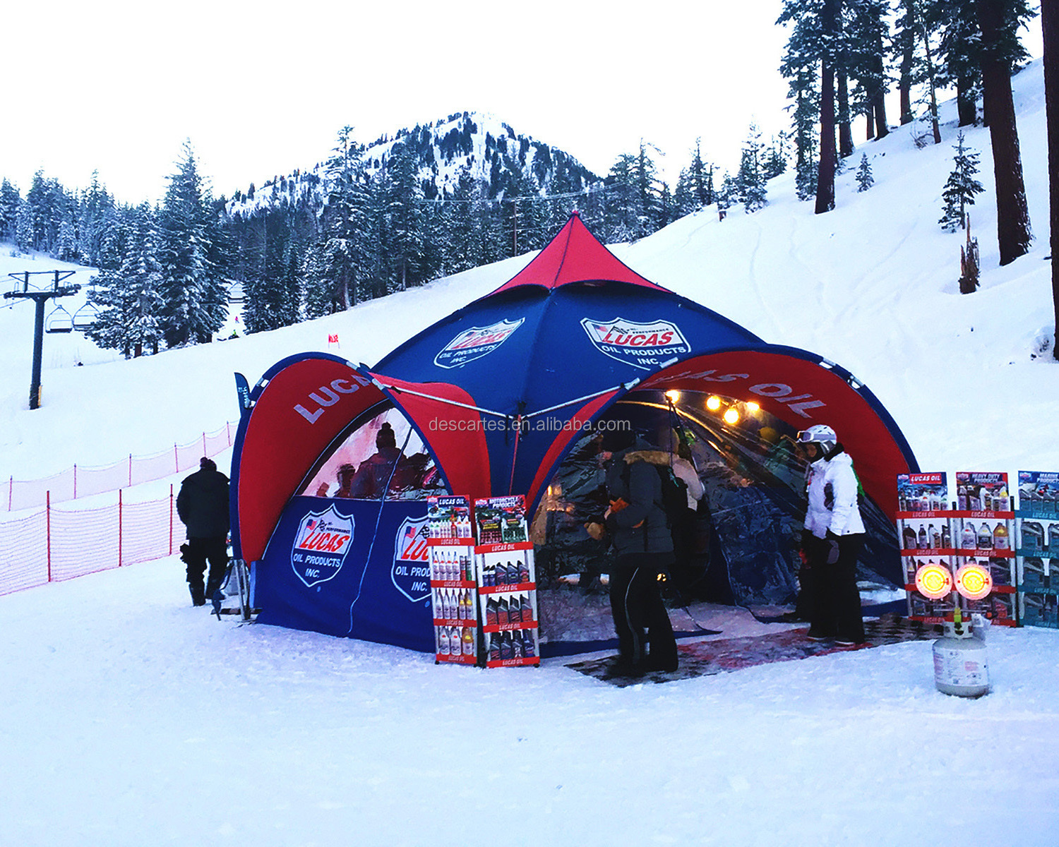 White expo dome spider tent/pop up display tents with sides walls