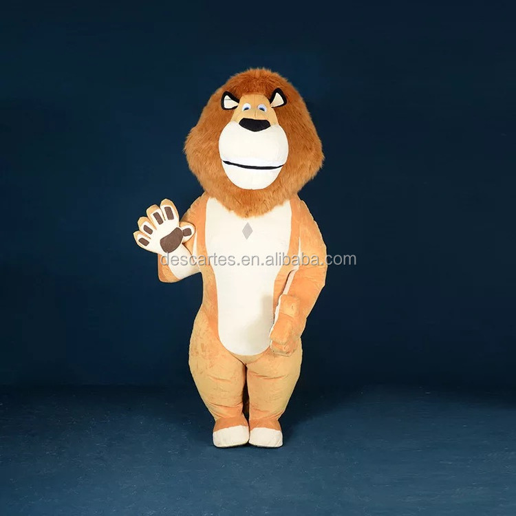 Movie Madagascar Plush Inflatable Lion Walking Costume For Adults