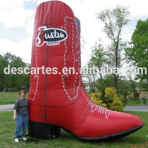 Shoes Shop Display Giant Inflatable Cowboy Boot For Customized