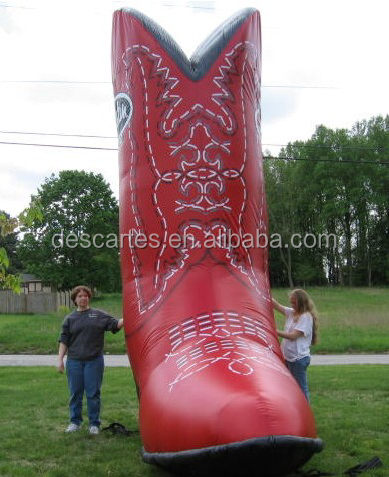 Shoes Shop Display Giant Inflatable Cowboy Boot For Customized