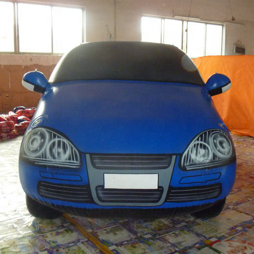 Crash Testing Custom Made Giant Inflatable Blue Car Models For Advertising