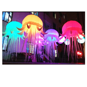 2M Colorful led light inflatable decorating hang jellyfish balloon for Christmas