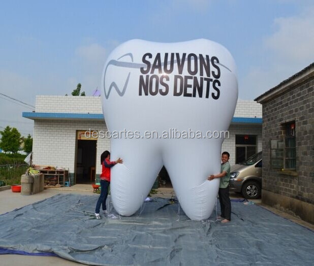 Oxford cloth inflatable advertising tooth, giant inflatable teeth models for publicity